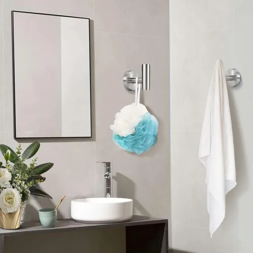 Miniatura 4 de Ganchos para toallas para baños, gancho de níquel cepillado, para colgar en la pared, de acero inoxidable SUS304, para baño, cocina, garaje