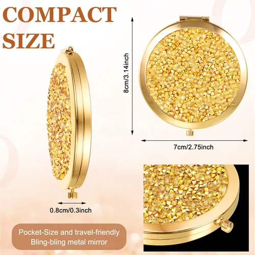Miniatura 3 de Cindeer 12 Piezas Espejo Compacto Pequeño Plegable de Bolsillo Espejo de Maquillaje Redondo Portátil Espejo Cosmético con Aumento 1X/2X Espejo