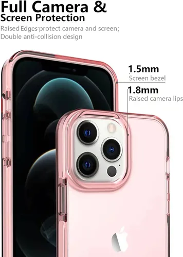 Miniatura 3 de ArtsEvo Diseño transparente a prueba de golpes para iPhone 13 Pro Max, protección certificada contra caídas de 6.6 pies, bordes elevados que