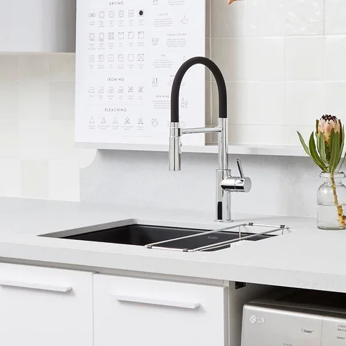 Miniatura 7 de BLANCO 402447 CATRIS Flexo Semi-Pro Pull-Down Grifo De Cocina De Arco Alto 1.5 GPM - Cromo