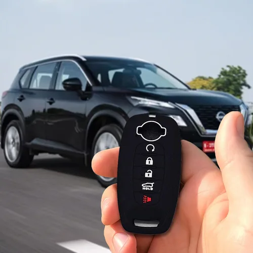 Miniatura 6 de Autobase Funda de silicona para llavero para Nissan Rogue Pathfinder Sentra 2023 2024 2025 Funda protectora de goma para llavero remoto con 5
