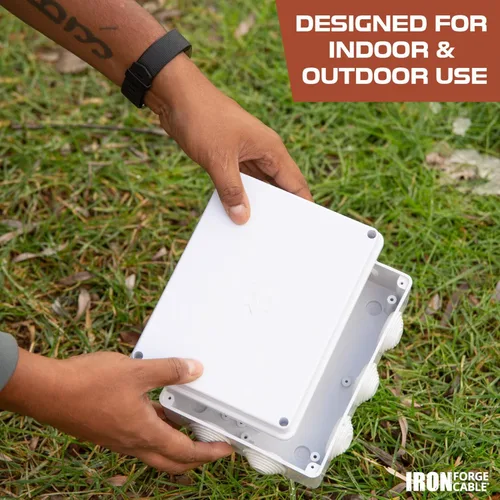 Miniatura 4 de Iron Forge Cable Caja eléctrica para exteriores, 8 "x 6.2"x 3.2" pulgadas caja de conexiones blanca con accesorios, caja impermeable perforable
