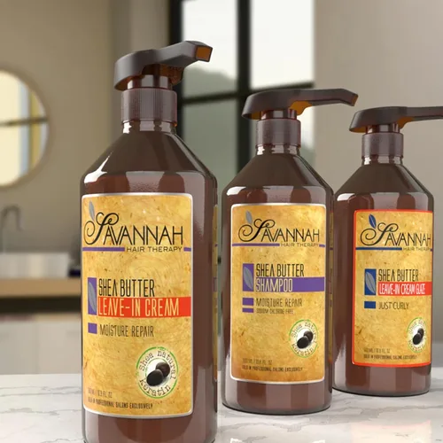 Miniatura 13 de Savannah Hair Therapy Acondicionador en crema sin enjuague para cabello seco dañado y teñido con manteca de karité, queratina y proteína de seda