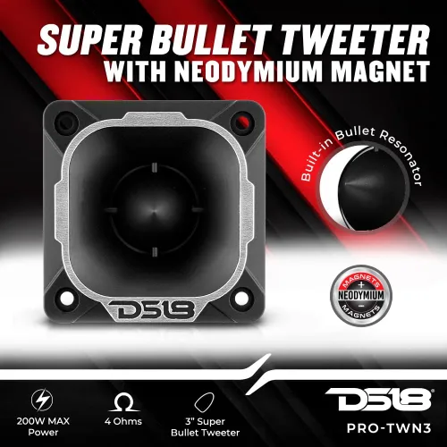 Miniatura 2 de DS18 PRO-TWN3 PRO - Tweeter de neodimio de alta compresión de 2.5 pulgadas, bobina de voz de 250 vatios, 1 pulgada (1 altavoz)