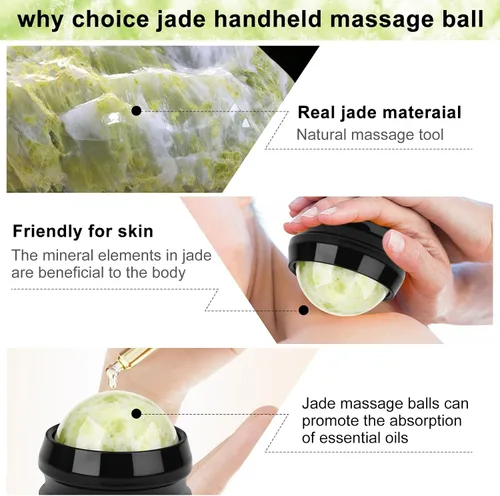 Miniatura 8 de ideayard Bola de rodillo de masaje en frío, herramienta de piedra de masaje, bola de jade para aliviar el frío y el calor, dolores musculares