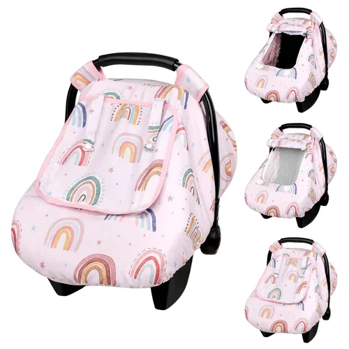 Miniatura 9 de Funda para Asiento de Coche para Bebé Niña, Funda de Asiento de Coche de Invierno Cálida para Bebé, Toldo Infantil para Asiento de Coche con Ventana
