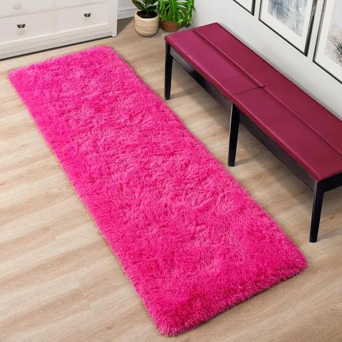 Miniatura 7 de Foxmas Alfombra Runner Suave para Dormitorio y Sala de Estar, 2x6 Pies Alfombras de Área Esponjosas Shag Alfombra de Cabecera para Habitación