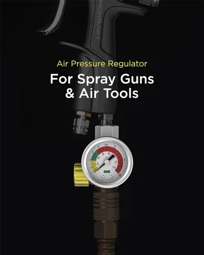 Miniatura 2 de InoKraft Regulador de presión de aire 1/4" NPT, para pistolas pulverizadoras, compresor de aire y herramientas neumáticas, buena estanqueidad