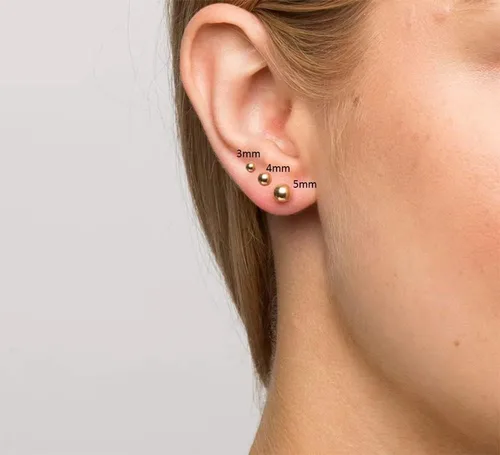 Miniatura 5 de Aretes de bola de titanio, hipoalergénicos, para mujeres y hombres, orejas sensibles, color negro, 0.118 in, 0.157 in, 0.197 in, parte trasera