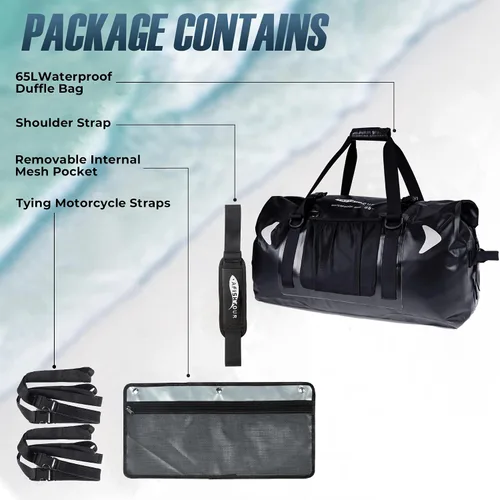 Miniatura 2 de Bolsa seca impermeable para motocicleta 65L
