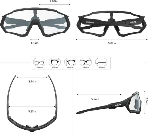 Miniatura 5 de KAPVOE Gafas de ciclismo fotocromáticas para hombres y mujeres, gafas de sol para bicicleta de montaña MTB, para bicicleta de montaña Clear - K9408