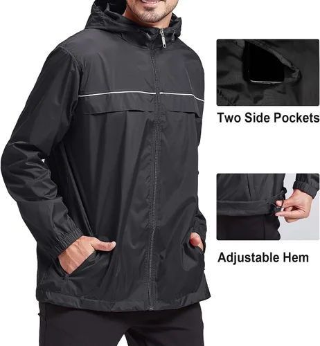 Miniatura 2 de SWISSWELL Chaqueta impermeable para hombre, ligera, rompevientos para correr, para exteriores, golf, moda