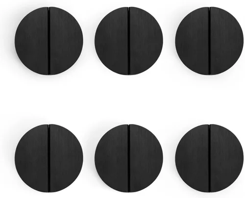 Miniatura 9 de Tiradores negros de cajón de 2-1/2 pulgadas, 2 piezas (1 par) manijas de media luna media redonda para gabinete, pomos semicírculos con tornillos