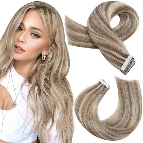 Miniatura 36 de Moresoo Extensiones de cabello humano real con cinta adhesiva, sin costuras, #1 negro azabache, 20 piezas, 1.76 oz (50 g), 24 pulgadas