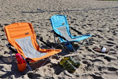 Miniatura 2 de Nice C Sillas de Playa, Sillas de Playa para Adultos Paquete de 2, Silla de Playa Baja, Tipo Cabestrillo, Plegable, Portátil, Concierto, Niños
