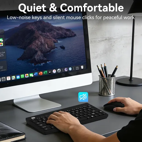 Miniatura 4 de Mango Era - Combo de teclado y mouse inalámbricos compactos, mini teclado y mouse de viaje pequeños para laptop, juego de teclado inalámbrico USB