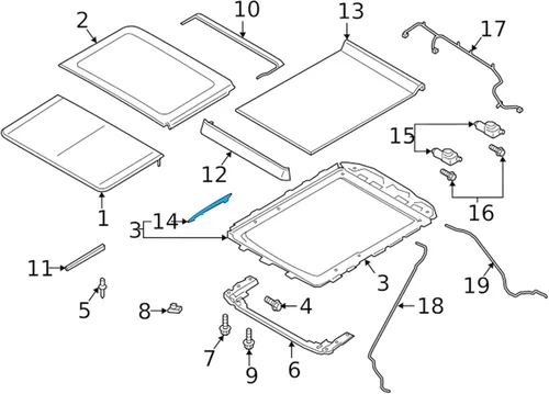 Miniatura 5 de Kit de reparación de montaje de riel de techo corredizo compatible con Ford F150 F250 F350 F450 2015-2020 Reemplazar OE FL3Z-1651071-A
