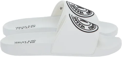 Miniatura 3 de Versace Jeans Couture White Medallion Pool Slide- 9 para hombre, Blanco