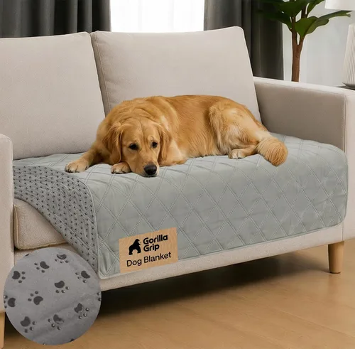Miniatura 38 de GORILLA GRIP® Manta impermeable para perro, funda de sofá a prueba de fugas para perros, parte trasera de agarre de silicona, protege el sofá