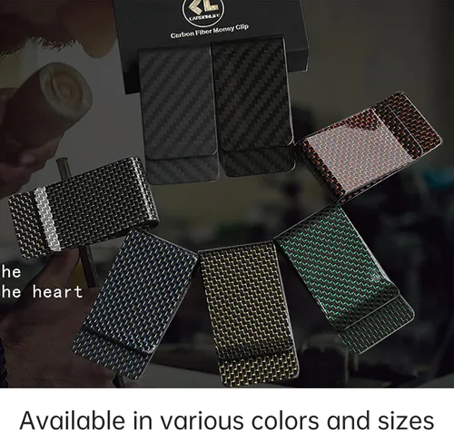 Miniatura 9 de CL CARBONLIFE Billetera de fibra de carbono con clip para dinero en efectivo y tarjeta de crédito, clip minimalista súper delgado y ligero