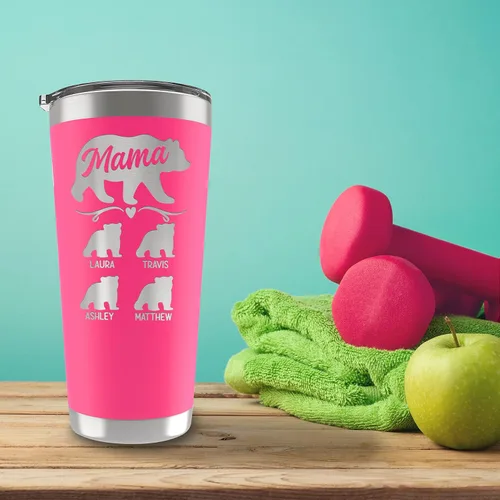 Miniatura 5 de Vaso de Mamá Oso, vaso personalizado para mamá Oro Rosa