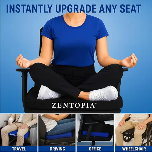 Miniatura 3 de Cojín de asiento de gel y espuma viscoelástica – Oficina – Cojín ergonómico para el dolor de coxis – Silla de escritorio Cojín de asiento de coche