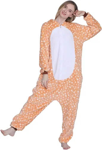 Miniatura 3 de Pijama de Halloween para adultos, pijama de ciervo con capucha, unisex, de una pieza, ropa de dormir de Navidad para el hogar