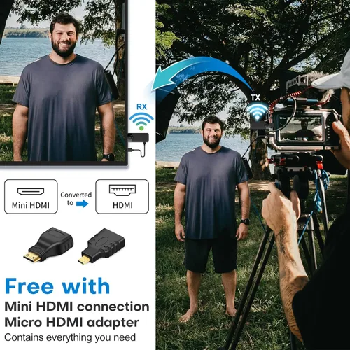 Miniatura 9 de Transmisor y receptor HDMI inalámbrico para kit de transmisión, antena incorporada de transmisión de baja latencia de transmisiones de video HD