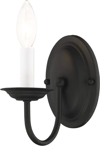 Livex Lighting 4151-04 Home Basics Aplique de Pared Negro de 1 Luz