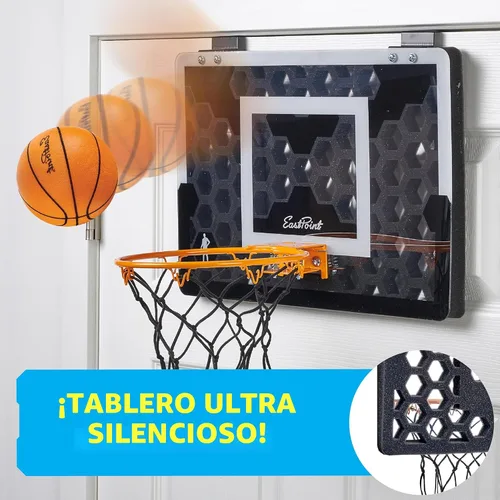 Miniatura 2 de EastPoint Sports Shh Sports - Juego de baloncesto para colocar sobre la puerta, bola de espuma silenciosa, tablero de 18 x 12 pulgadas, a partir