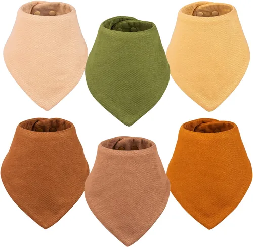 Miniatura 10 de Tiny Twinkle Baberos tipo bandana - Baberos resistentes al agua y absorbentes para baba y dentición Conjunto niño 6