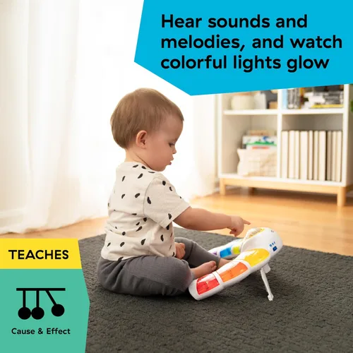 Miniatura 5 de Baby Einstein Glow & Discover - Juguete musical de barra de luz, estación de actividades, juguete para sentarse y boca abajo, juguete de aprendizaje
