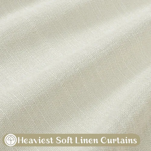 Miniatura 4 de Cortinas opacas de 54 pulgadas de largo para dormitorio, sala de estar, cortinas beige con aislamiento térmico, oscurecimiento de la habitación