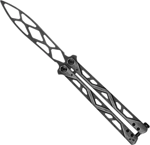 Miniatura 3 de Cuchillo de entrenamiento tipo mariposa Kershaw Balanza, diseño BlackWash, hoja de acero inoxidable redondeada de 4.3 pulgadas con punta de gota
