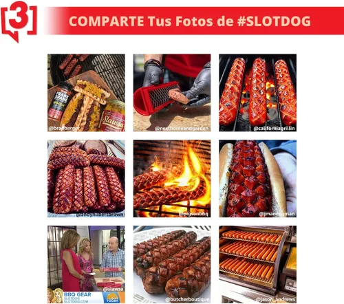 Miniatura 4 de Slotdog - Herramienta de corte para hot dogs - Cuchillos de corte de acero inoxidable para cocina, parrilla, fiestas improvisadas, camping y Rojo