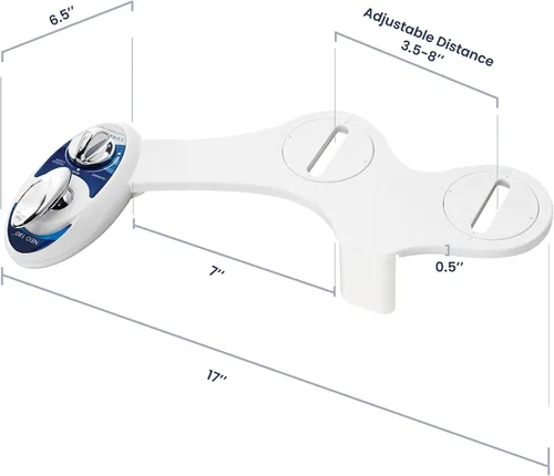 Miniatura 9 de Doble boquilla de limpieza Luxe Bidet Neo 180 (elite serie), complemento con fuertes válvulas llave y mangueras de metal., Neo 180