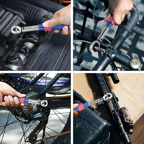 Miniatura 7 de Llave dinamométrica para bicicleta, 1/4, 10-90 IN.LB (1.1-10.1NM), llave dinamométrica de clic para bicicleta de carretera y montaña, estuche