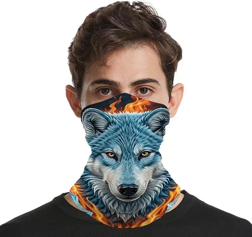 Miniatura 4 de Wolf Neck Gaiter Breathable & Moisture-Wicking Face Mask Bandana Balaclava Sun Protection Face Cover Scarf Lightweight Seamless Design for Outdoor