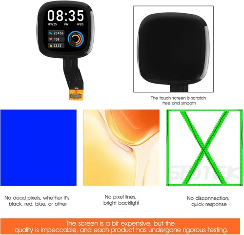 Miniatura 5 de Para Fitbit Versa 4/Sense 2 FB523 Reemplazo de pantalla para Fitbit Versa 4/Sense 2 Pantalla LCD Digitalizador Pantalla táctil Asamblea Piezas