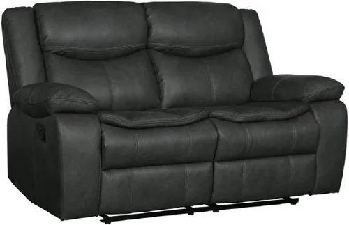 Miniatura 9 de Blackjack Furniture Marsden - Sofá biplaza reclinable de cuero moderno para sala de estar, gris plomo