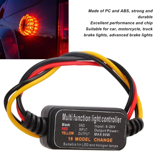 Miniatura 3 de Acouto Controlador estroboscópico de luz de freno, módulo de intermitente automático para coche, 4 unidades DC9‑26V, controlador estroboscópico LED