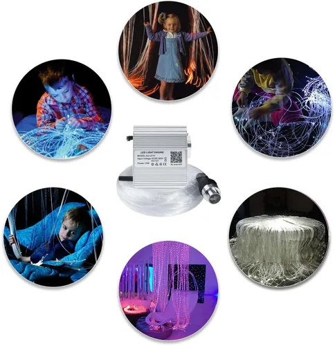 Miniatura 7 de AKEPO Luces sensoriales de fibra óptica para sala sensorial de autismo para niños, 10 W RGBW parpadeo+respuesta musical+control de aplicación