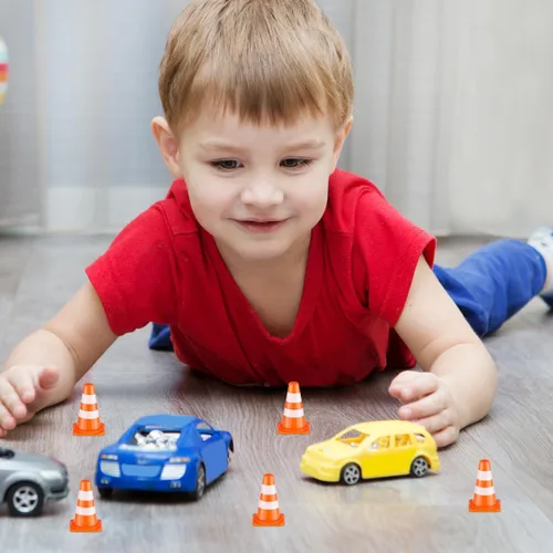 Miniatura 8 de jojofuny Juego de 50 mini conos de tráfico para niños, juguetes educativos de construcción de barricadas de tráfico para mejorar la conciencia