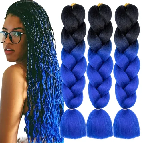 Miniatura 26 de Beige (613) Cabello trenzado 6 paquetes de extensiones de cabello sintético de 24 pulgadas, extensiones de cabello trenzado Jumbo Ombre trenzado