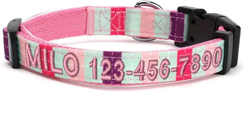 Miniatura 15 de Collar para mascotas Pawtitas, de 6 pies, suave, ajustable, color sólido, de nailon. El collar y arnés a juego para perros y cachorros, se venden