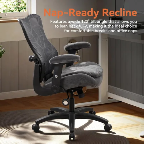 Miniatura 8 de Silla de oficina de 500 libras, silla de escritorio ergonómica de malla grande y alta, resistente con asiento extra ancho de 24 pulgadas, soporte
