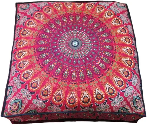 Miniatura 26 de CRAFT KALA Funda de cojín con diseño de mandala, funda de cojín para asiento, hippie, decorativo, bohemio, otomano, de algodón, indio, para sala