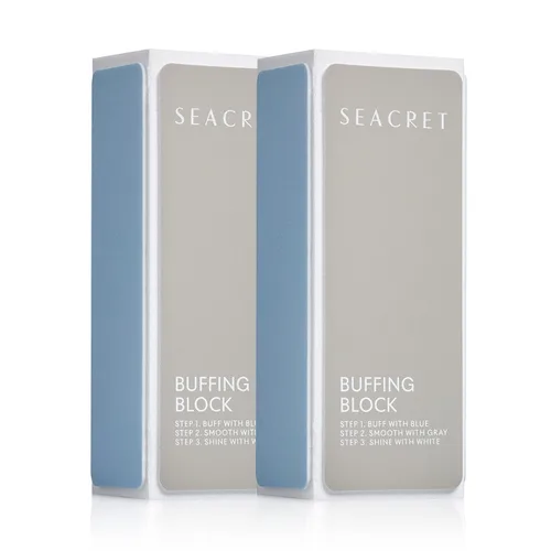 SEACRET Minerals - Bloque profesional para pulir uñas, bloque de pulido de 3 maneras, el secreto para uñas brillantes, manicura y pedicura, paquete