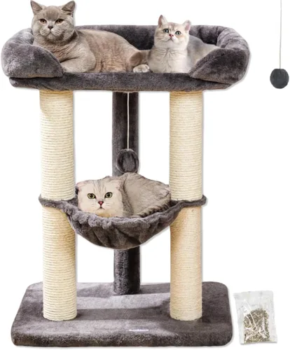 Miniatura 9 de Happi N Pets Torre de Árbol para Gatos Grande de 28 pulgadas para Gatos de Interior, Poste Rascador para Gatos con Cama Grande para Gatos Grandes