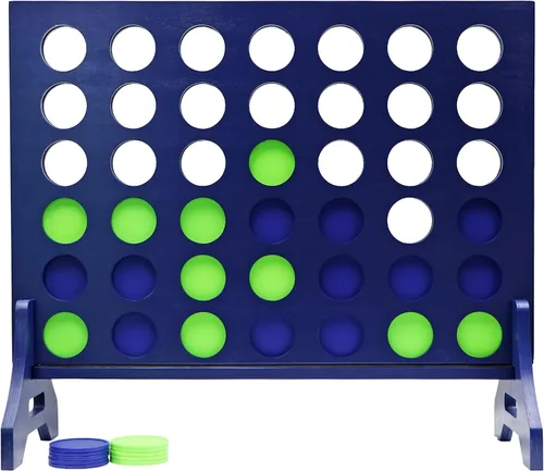 Miniatura 11 de Tailgating Pros Cuatro en una fila gigante azul marino premium con funda de transporte – Juego de patio al aire libre de gran tamaño – ¡Muchos